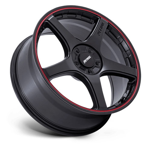 Petrol PE003 P2E Matte Black W/ Red Lip 18x8 +35 5x112|5x120mm 74.1mm