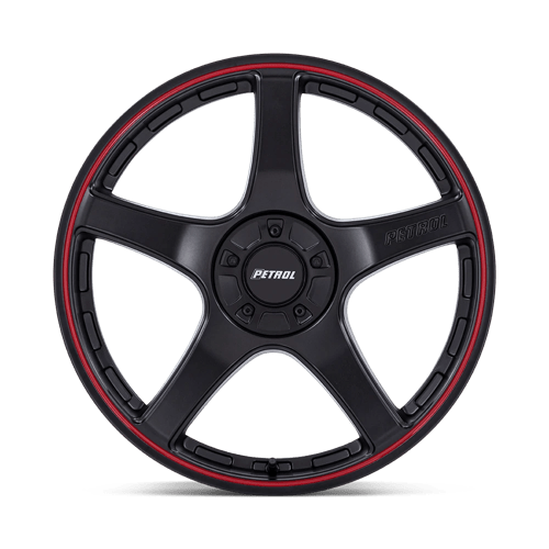Petrol PE003 P2E Matte Black W/ Red Lip 17x8 +35 Custom 72.6mm - Wheelwiz