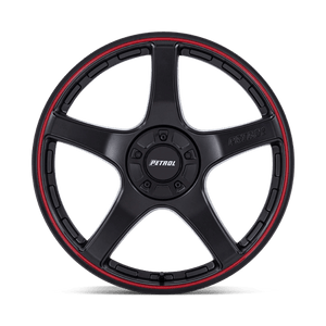 Petrol PE003 P2E Matte Black W/ Red Lip 17x8 +35 Custom 72.6mm