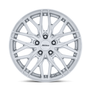 Petrol PE004 P3E Machined Brushed Gloss Silver 17x8 +35 5x120mm 74.1mm - Wheelwiz