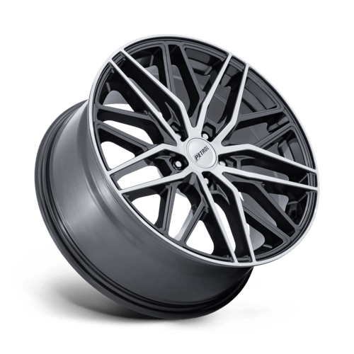 Petrol PE004 P3E Gloss Gunmetal W/ Brushed Machined Face 17x8 +40 5x110mm 72.6mm