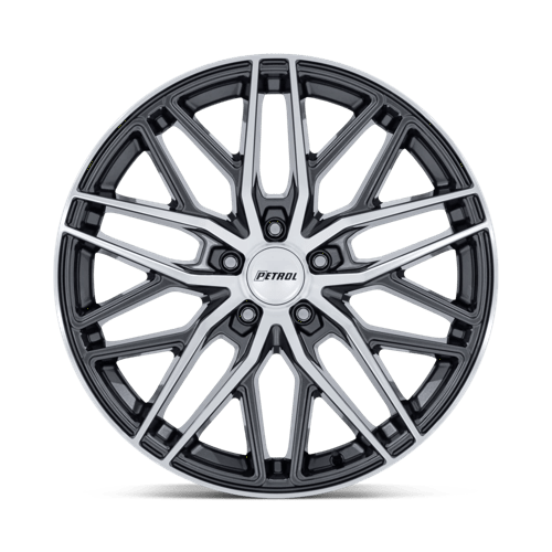 Petrol PE004 P3E Gloss Gunmetal W/ Brushed Machined Face 17x8 +40 5x108mm 72.6mm