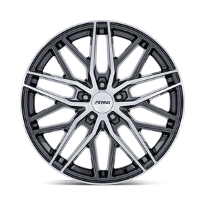 Petrol PE004 P3E Gloss Gunmetal W/ Brushed Machined Face 19x8.5 +40 5x110mm 72.6mm