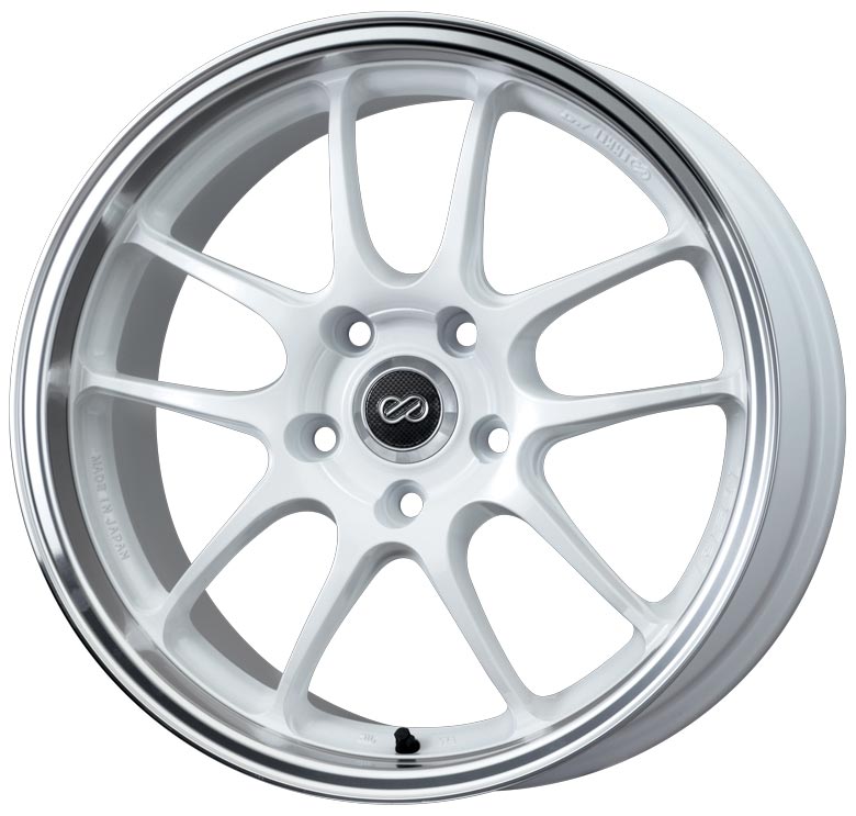 Enkei PF01 White Machined 17x8 +50 5x114.3mm 75mm - WheelWiz