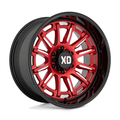 XD Series XD865 PHOENIX Candy Red Milled W/ Black Lip 20x9 +18 6x114.3mm 66.1mm - Wheelwiz