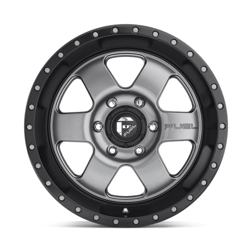 Fuel Offroad D619 PODIUM Matte Gunmetal Black Bead Ring 18x9 +20 8x180mm 124.2mm - Wheelwiz