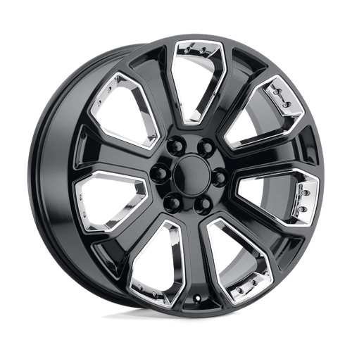 OE Creations PR113 Gloss Black W/ Chrome Accents 22x9 +24 6x139.7mm 78.1mm - Wheelwiz