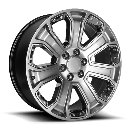 OE Creations PR113 Hyper Silver Dark W/ Accents 22x9 +24 6x139.7mm 78.1mm