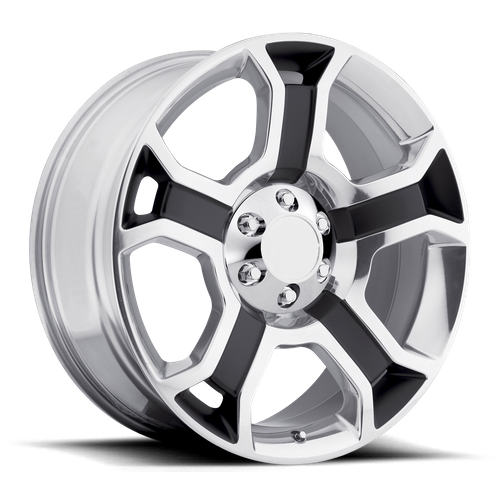 OE Creations PR127 Gloss Black/polished Spokes &amp; Lip 22x9 +44 6x135mm 87.1mm - WheelWiz
