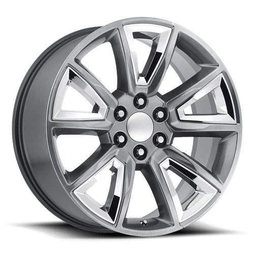 OE Creations PR168 Hyper Silver W/ Chr Accents 22x9 +24 6x139.7mm 78.1mm - Wheelwiz