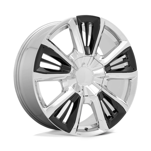 OE Creations PR212 Chrome W/ Gloss Black Accents 22x9 +28 6x139.7mm 78.1mm - Wheelwiz