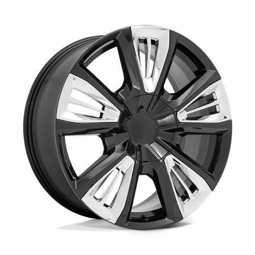 OE Creations PR212 Gloss Black W/ Chrome Accents 22x9 +28 6x139.7mm 78.1mm - Wheelwiz