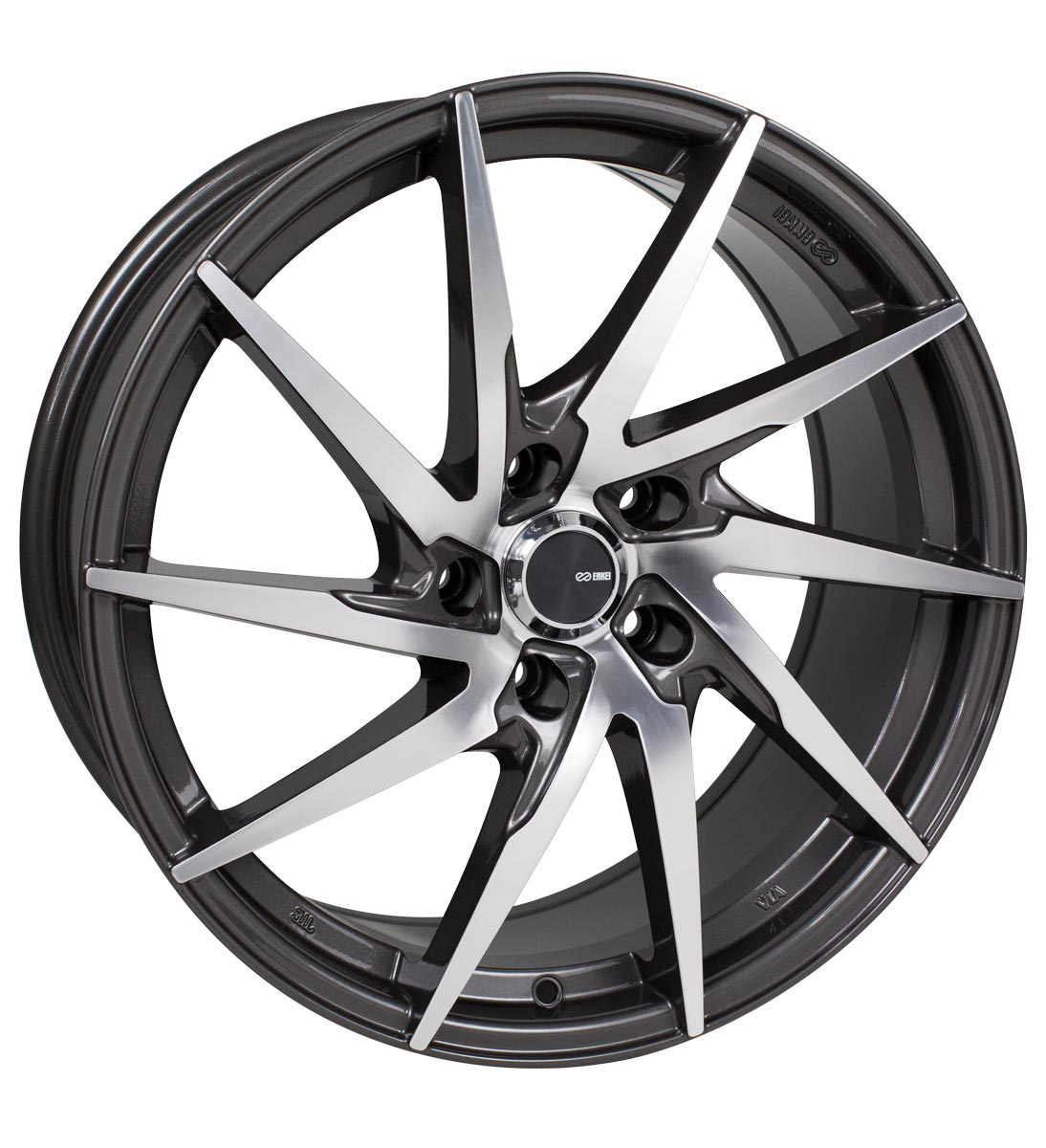 Enkei PW10 Gunmetal Machined 18x8 +40 5x110mm 72.6mm - WheelWiz