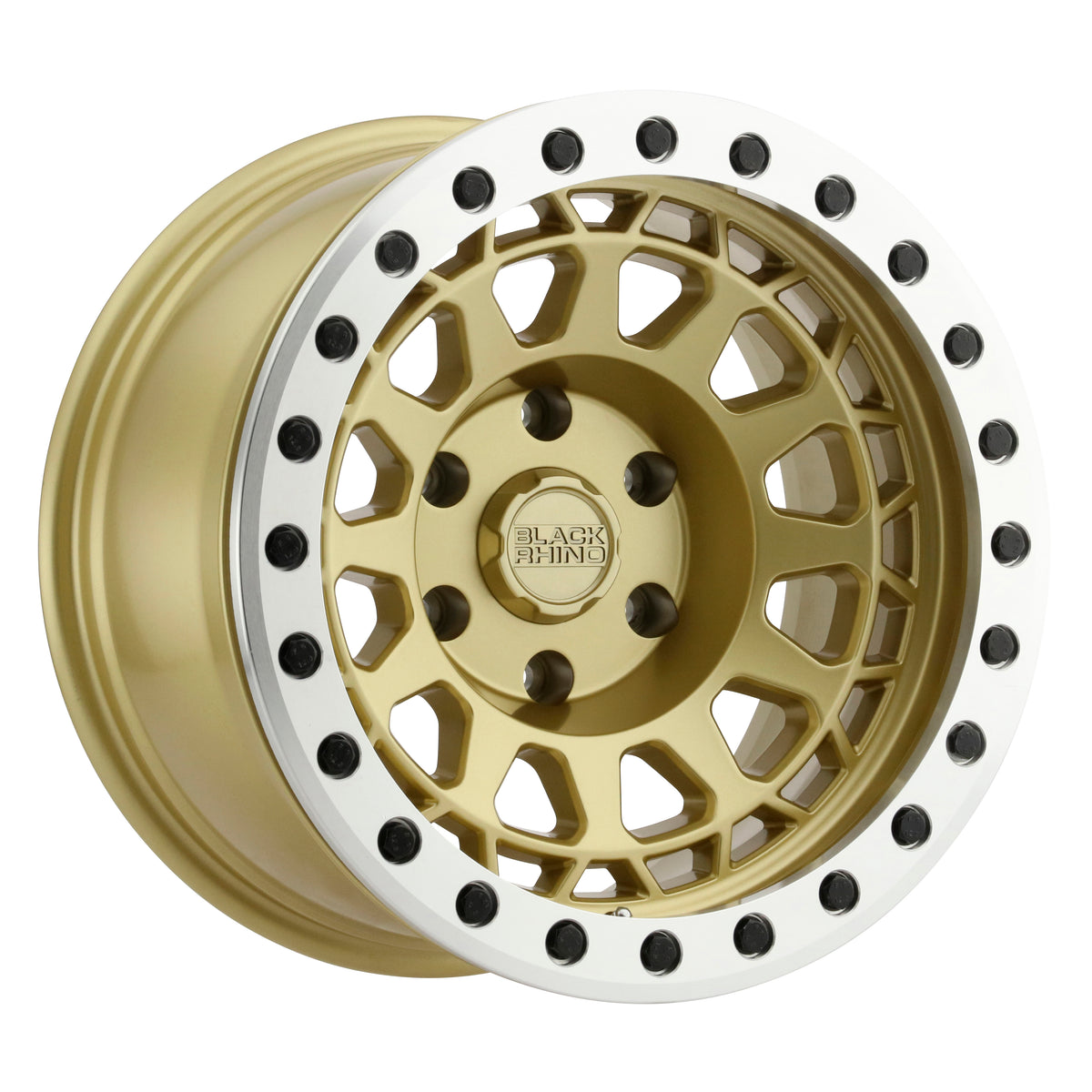 Black Rhino PRIMM BEADLOCK Matte Gold W/ Machined Ring 17x8.5 0 6x139.7mm 112.1mm - Wheelwiz