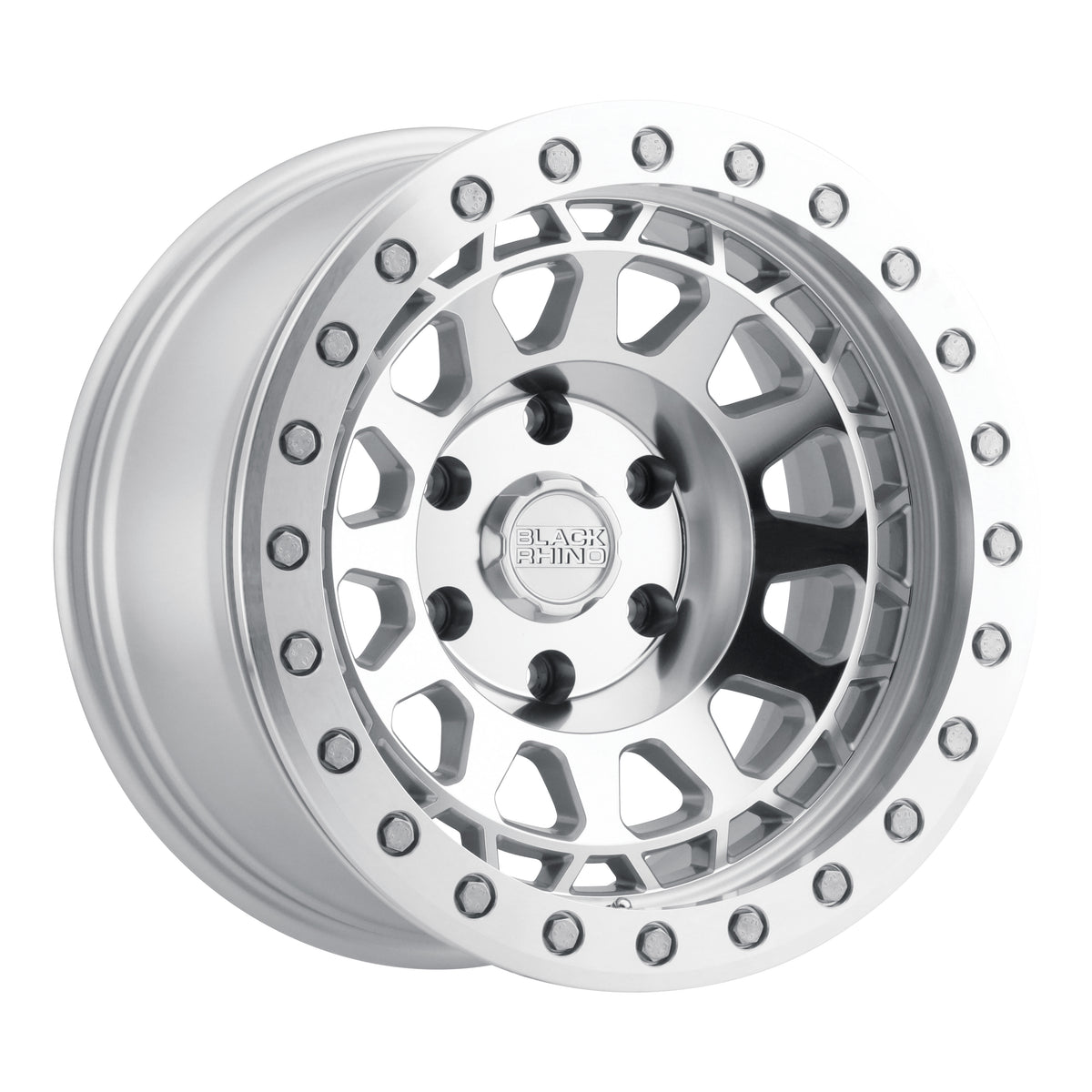 Black Rhino PRIMM BEADLOCK Silver W/ Mirror Face Mach Rg 17x8.5 -38 5x127mm 71.5mm - Wheelwiz