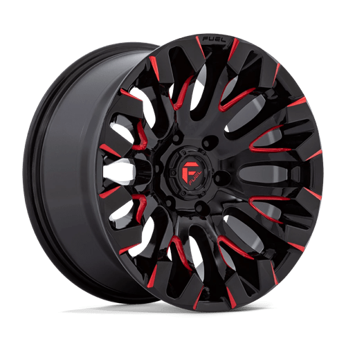 Fuel Offroad D829 QUAKE Gloss Black Milled Red Tint 18x9 +1 6x139.7mm 106.1mm - Wheelwiz