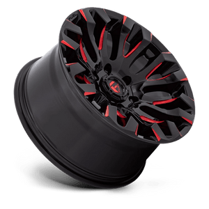 Fuel Offroad D829 QUAKE Gloss Black Milled Red Tint 18x9 +1 6x139.7mm 106.1mm - Wheelwiz