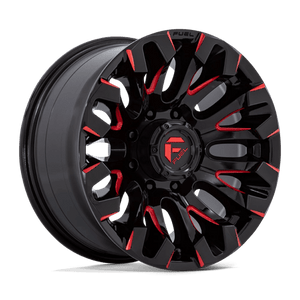 Fuel Offroad D829 QUAKE Gloss Black Milled Red Tint 18x9 +1 8x165.1mm 125.1mm - Wheelwiz