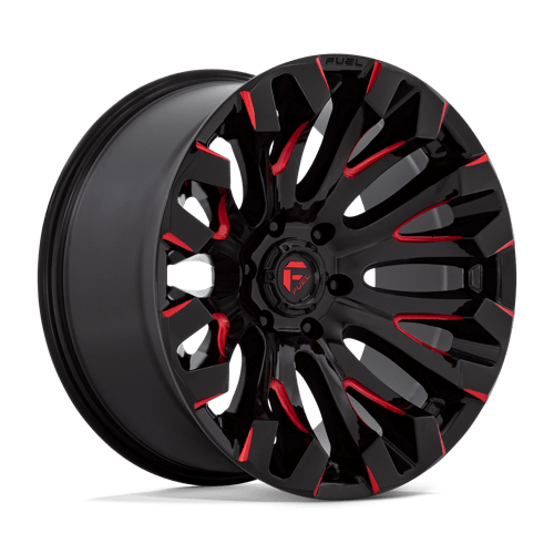 Fuel Offroad D829 QUAKE Gloss Black Milled Red Tint 18x9 +1 5x114.3mm 72.6mm - Wheelwiz