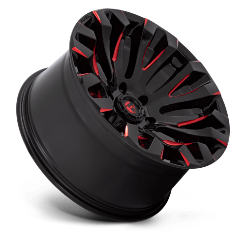 Fuel Offroad D829 QUAKE Gloss Black Milled Red Tint 20x10 -18 5x139.7mm 78.1mm - Wheelwiz