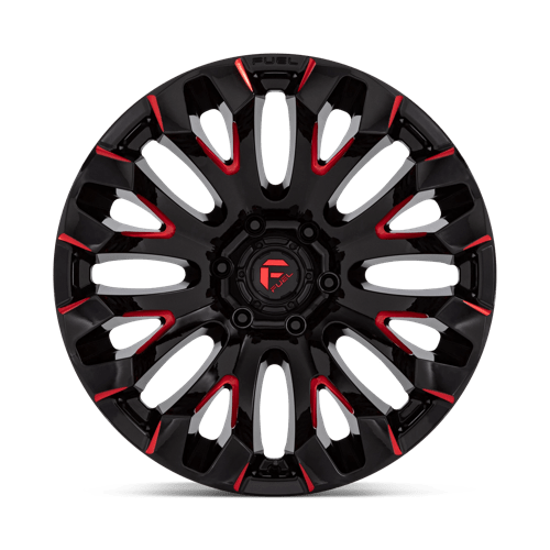 Fuel Offroad D829 QUAKE Gloss Black Milled Red Tint 20x9 +1 5x150mm 110.1mm - Wheelwiz