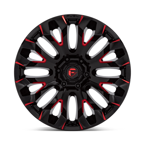 Fuel Offroad D829 QUAKE Gloss Black Milled Red Tint 20x9 +1 5x150mm 110.1mm - Wheelwiz