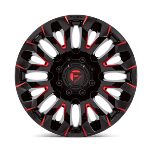 Fuel Offroad D829 QUAKE Gloss Black Milled Red Tint 20x10 -18 8x180mm 124.2mm - Wheelwiz