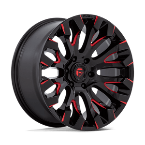 Fuel Offroad D829 QUAKE Gloss Black Milled Red Tint 20x9 +1 6x139.7mm 106.1mm - Wheelwiz