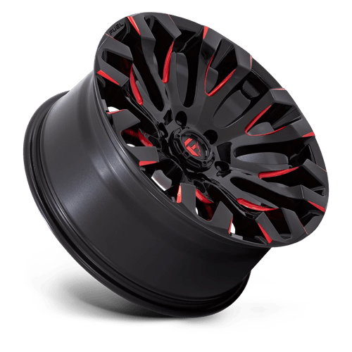 Fuel Offroad D829 QUAKE Gloss Black Milled Red Tint 20x9 +1 6x139.7mm 106.1mm - Wheelwiz