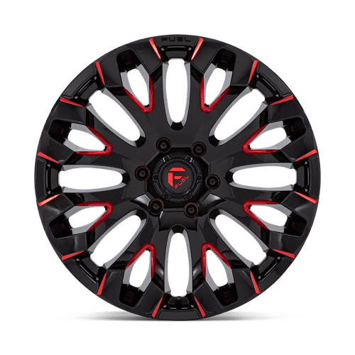 Fuel Offroad D829 QUAKE Gloss Black Milled Red Tint 20x9 +1 6x135mm 87.1mm - Wheelwiz