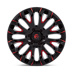 Fuel Offroad D829 QUAKE Gloss Black Milled Red Tint 20x9 +1 6x135mm 87.1mm - Wheelwiz