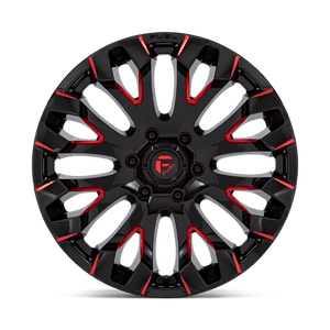Fuel Offroad D829 QUAKE Gloss Black Milled Red Tint 20x9 +1 6x139.7mm 106.1mm - Wheelwiz