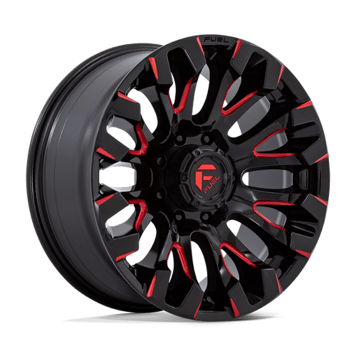 Fuel Offroad D829 QUAKE Gloss Black Milled Red Tint 20x9 +1 8x170mm 125.1mm - Wheelwiz