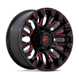Fuel Offroad D829 QUAKE Gloss Black Milled Red Tint 20x9 +1 8x165.1mm 125.1mm - Wheelwiz