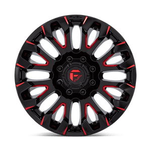 Fuel Offroad D829 QUAKE Gloss Black Milled Red Tint 20x9 +1 8x180mm 124.2mm - Wheelwiz