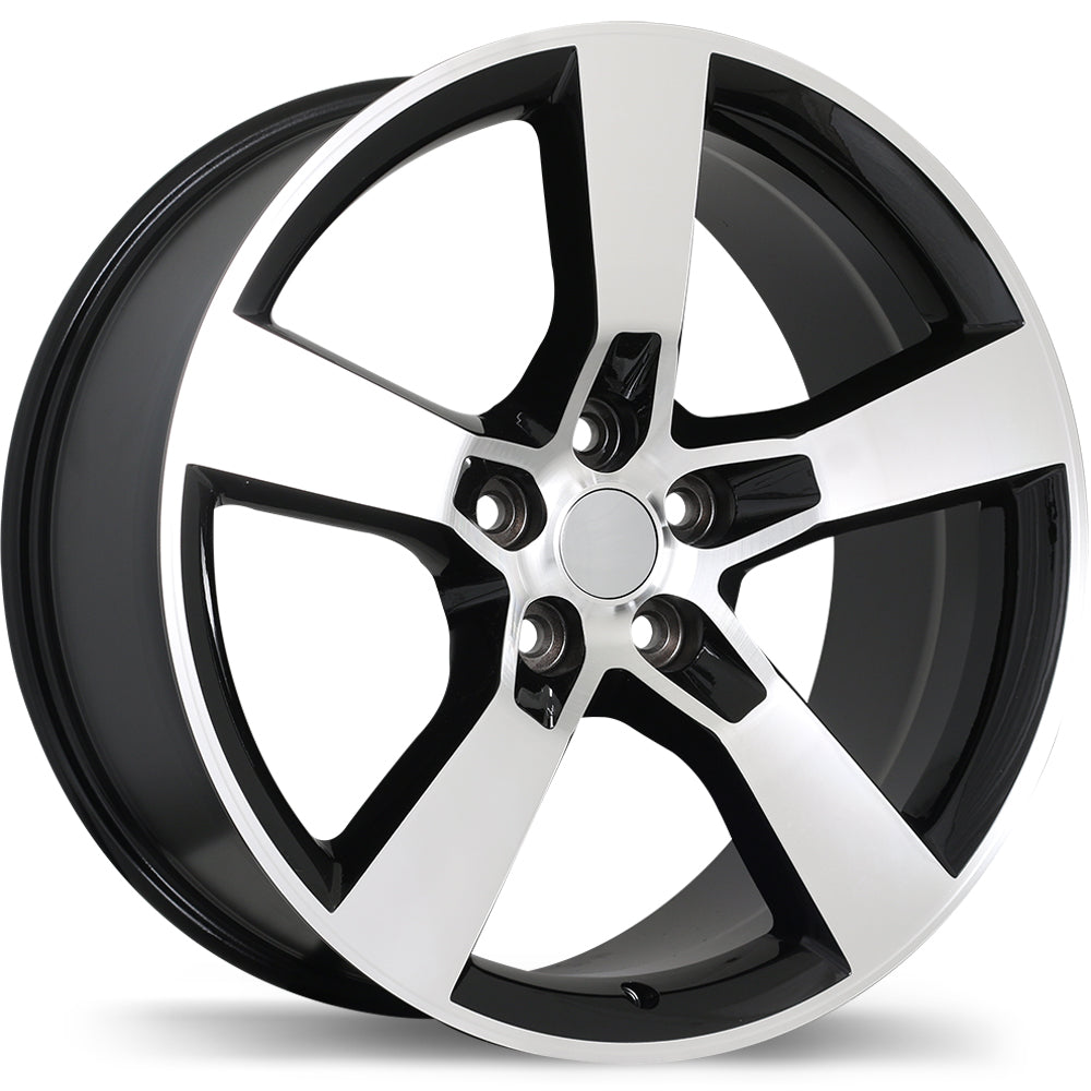 Replika R129B Gloss Black with Machined Face 20x9 +40 5x120mm 67.1mm