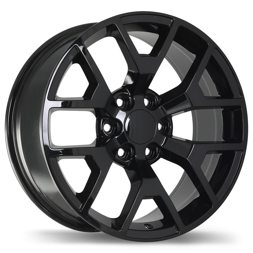 Replika R162A Gloss Black 22x9 +27 6x139.7mm 78.1mm - Wheelwiz