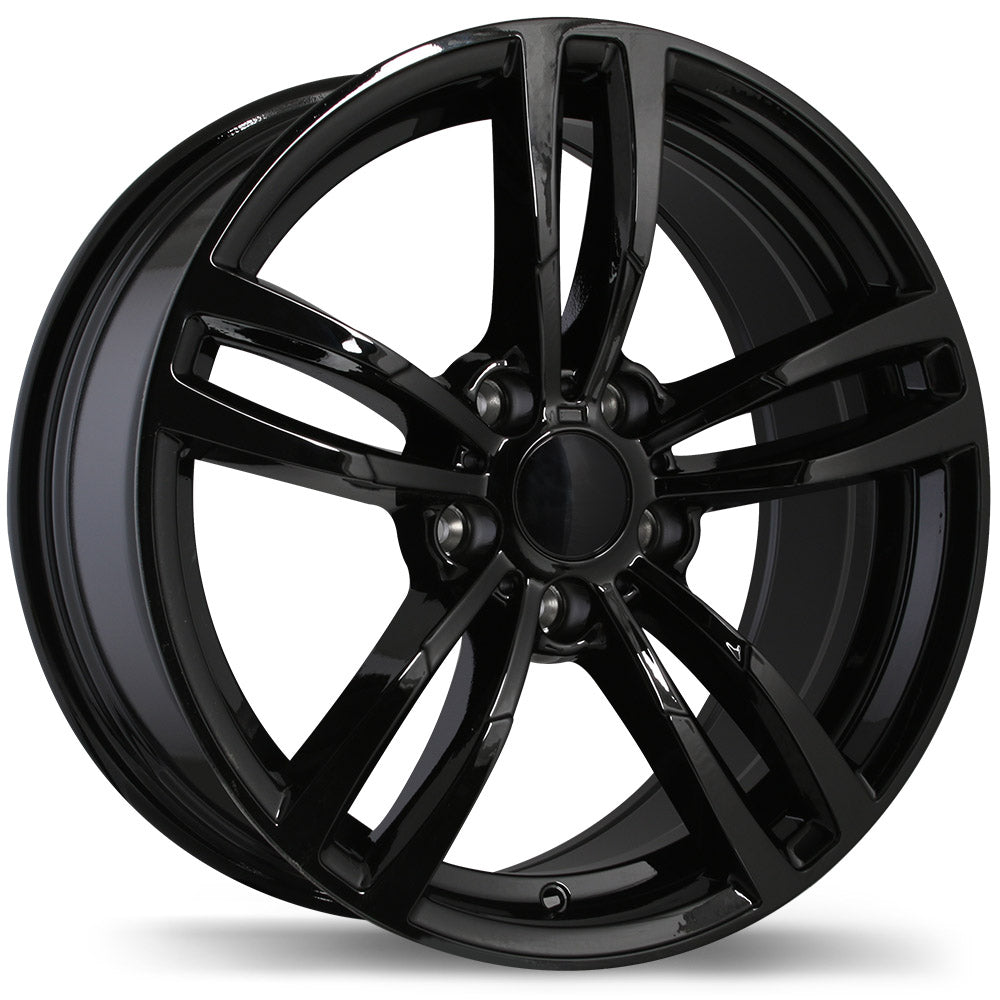 Replika R163A Gloss Black 17x8 +35 5x120mm 74.1mm - Wheelwiz