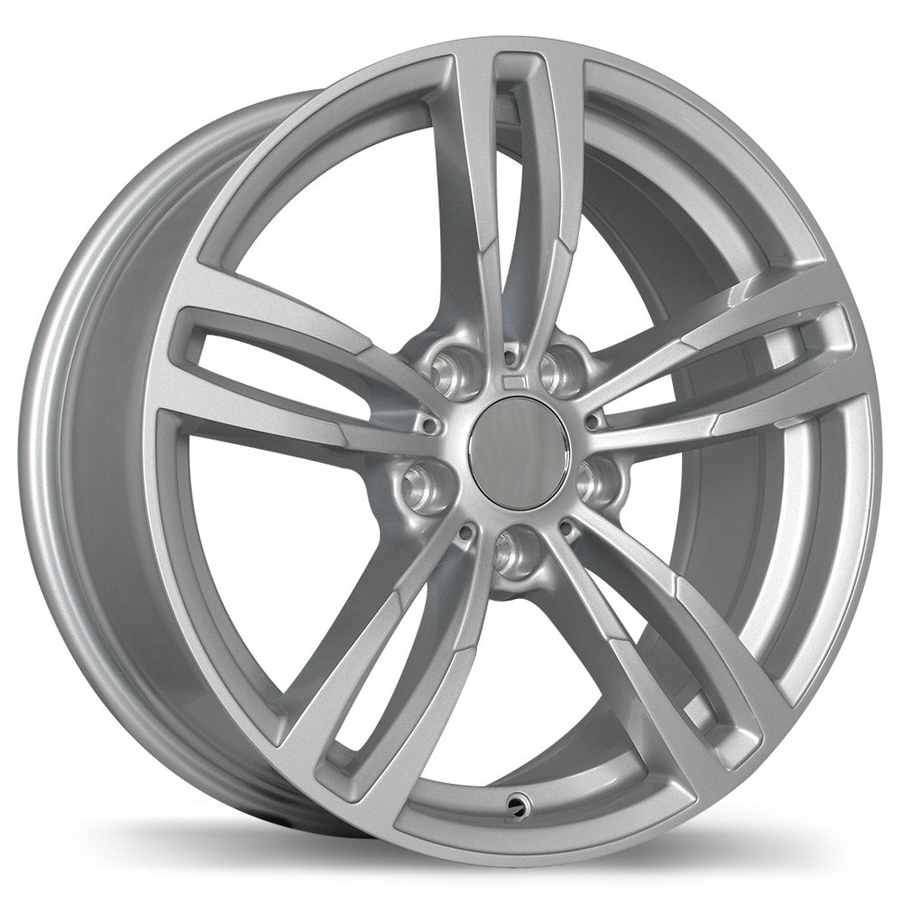 Replika R163A Gloss Silver 17x8 +35 5x120mm 72.6mm - Wheelwiz