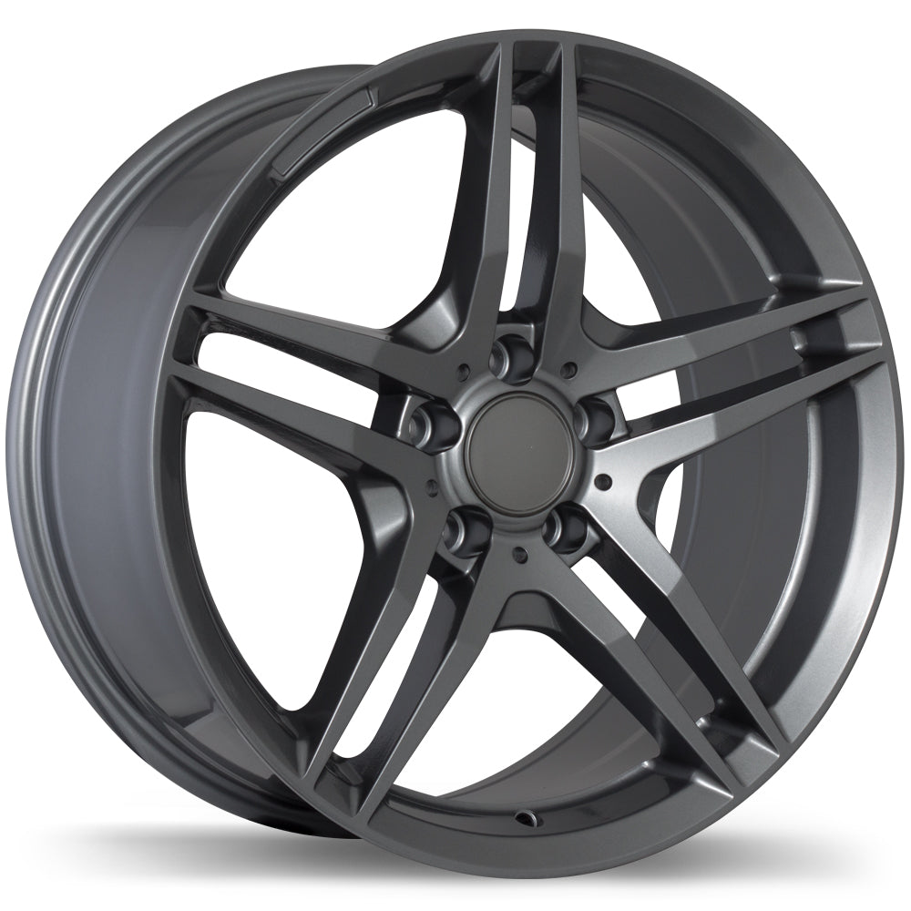 Replika R170 Gloss Gunmetal 18x8.5 +32 5x112mm 66.5mm - Wheelwiz