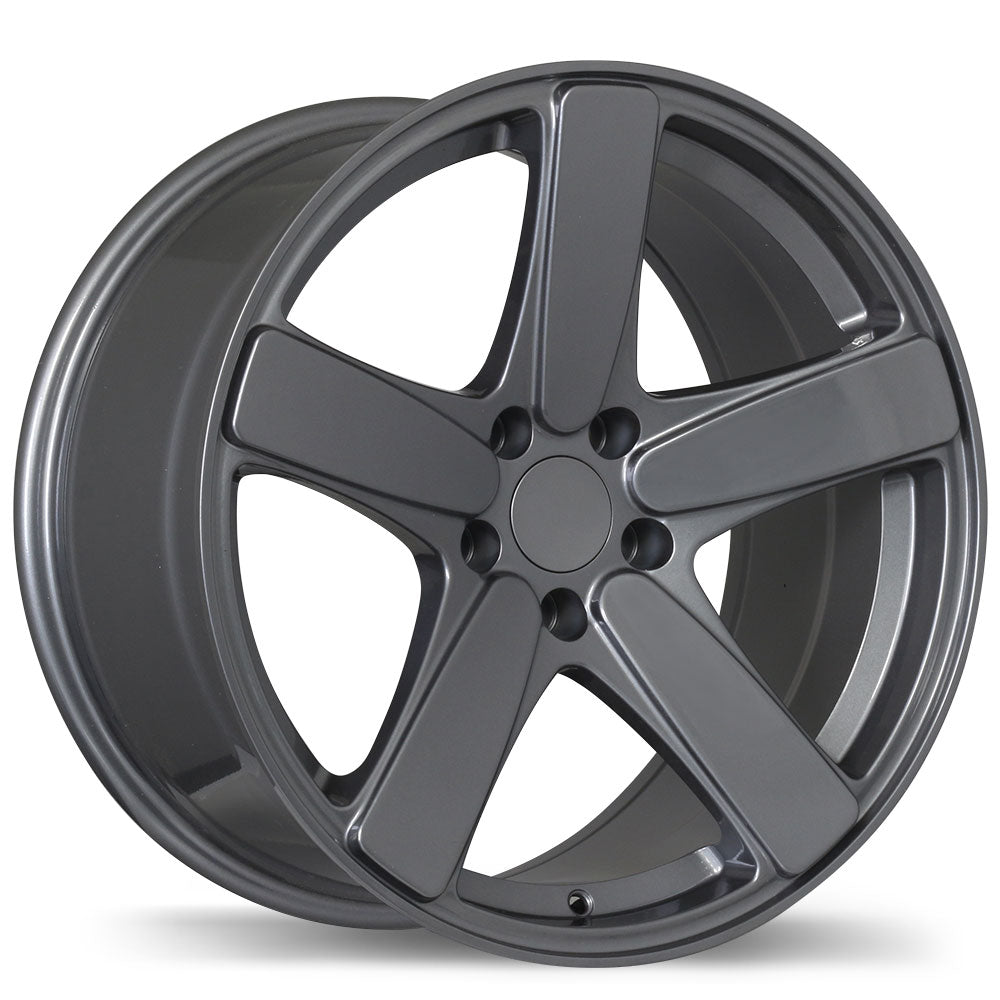 Replika R182 Gloss Gunmetal 18x8 +21 5x112mm 66.5mm - Wheelwiz
