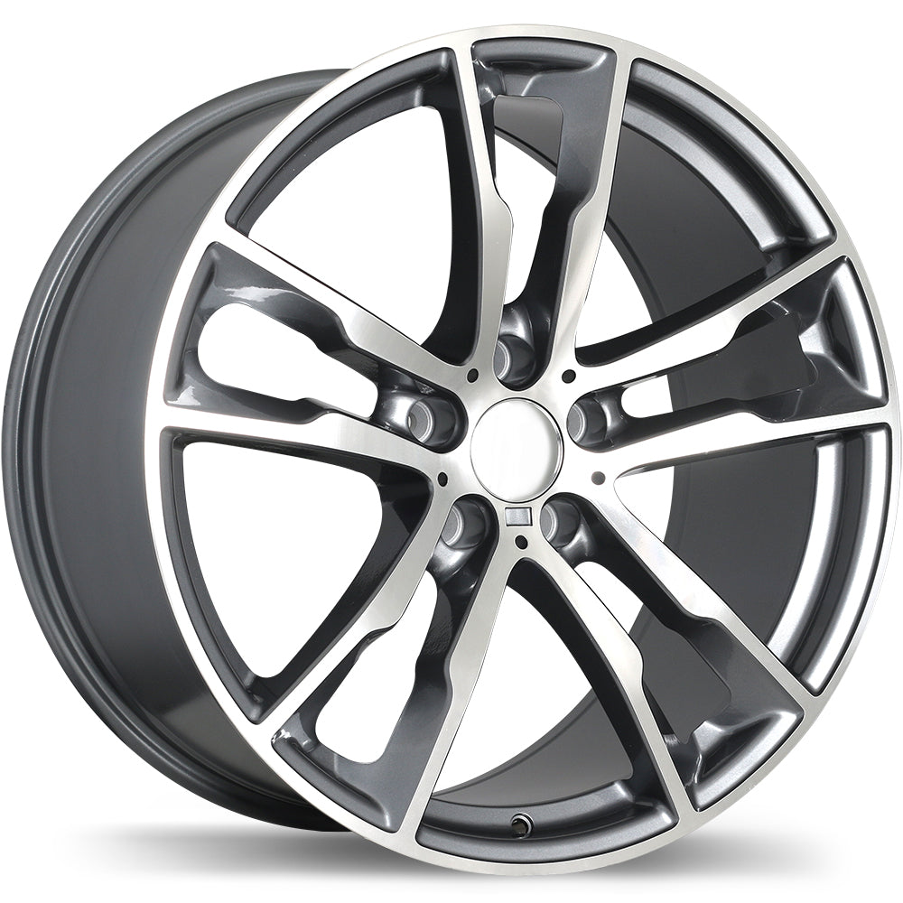 Replika R184 Gloss Gunmetal with Machined Face 20x11 +37 5x120mm 74.1mm