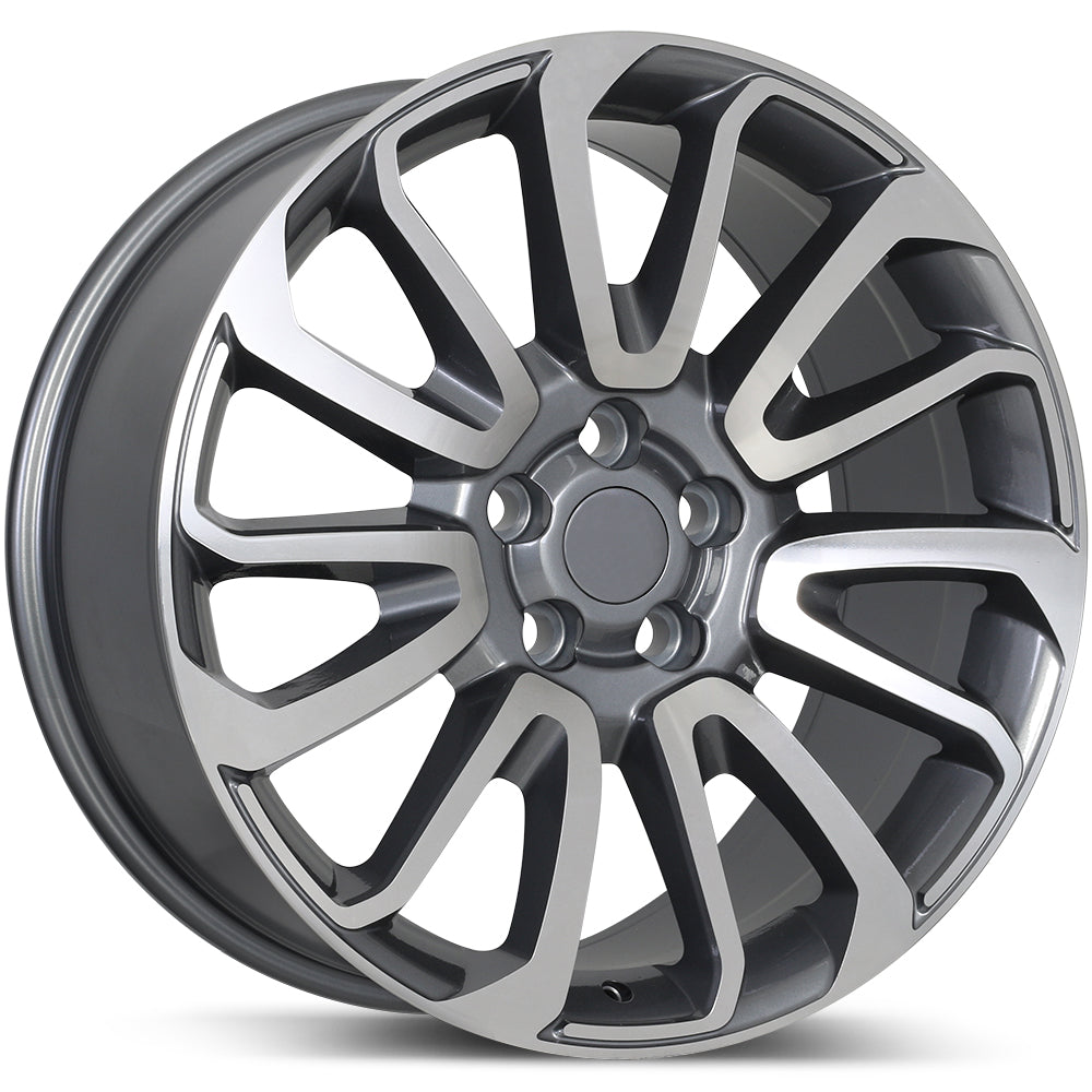 Replika R190 Gloss Gunmetal with Machined Face 20x9.5 +45 5x120mm 72.6mm