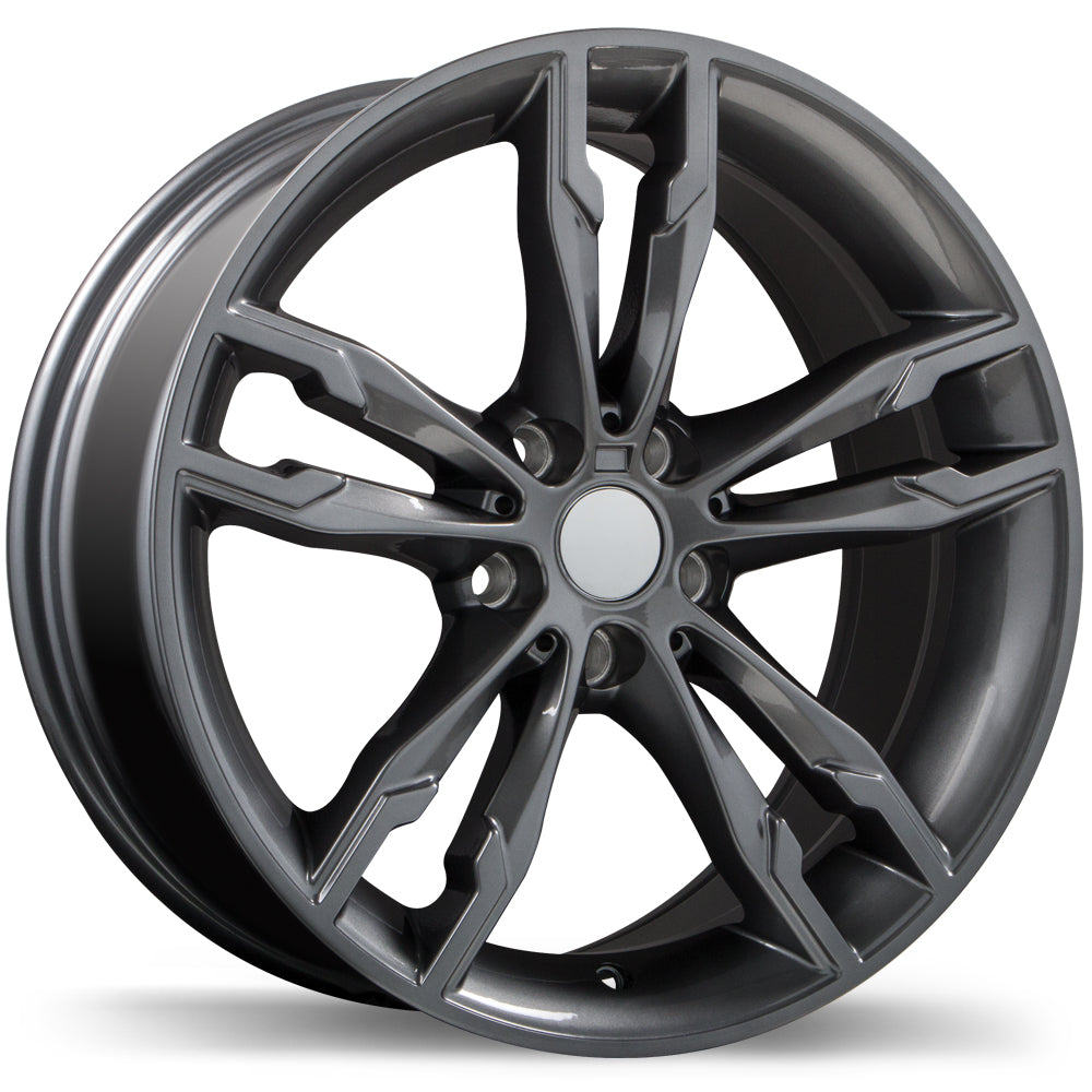 Replika R198 Gloss Gunmetal 18x8 +30 5x112mm 66.6mm - Wheelwiz