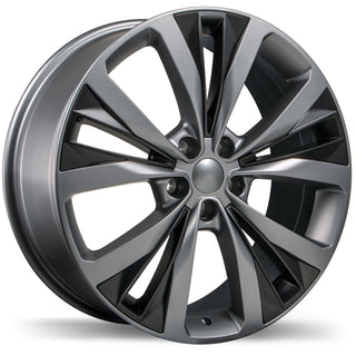 Replika R201 Matte Gunmetal with Matte Black Inserts 20x8.5 +45 5x108mm 63.4mm