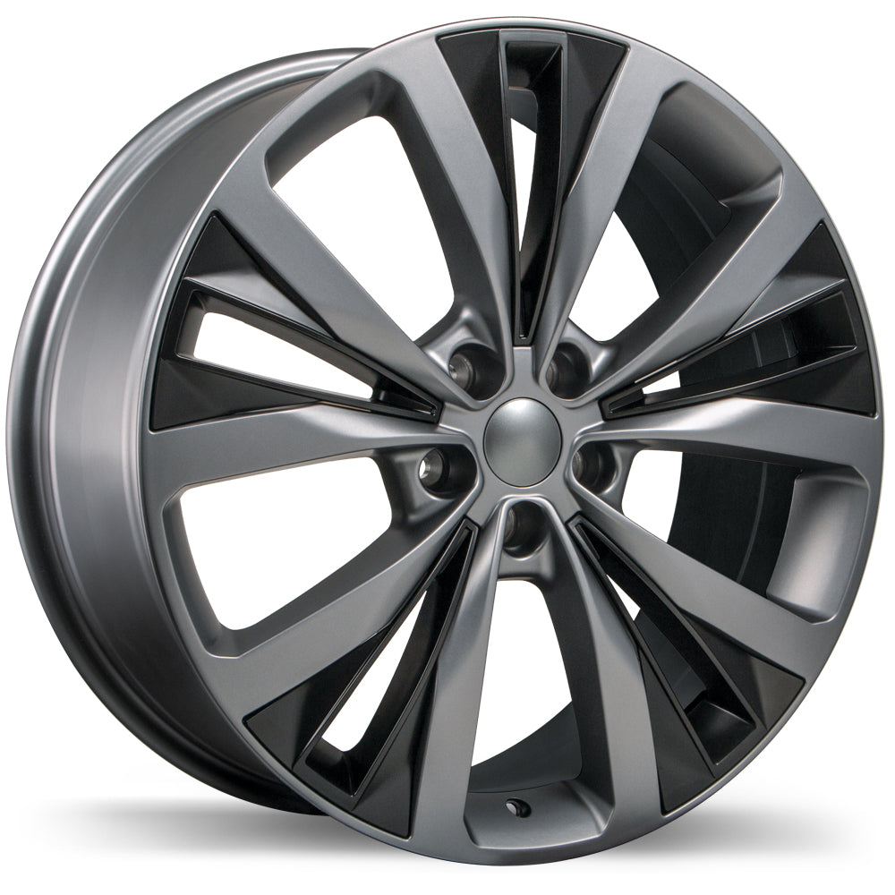 Replica R208 Rims Replika R201 Matte Gunmetal with Matte Black Inserts 20x8.5 +45 5x108mm ...