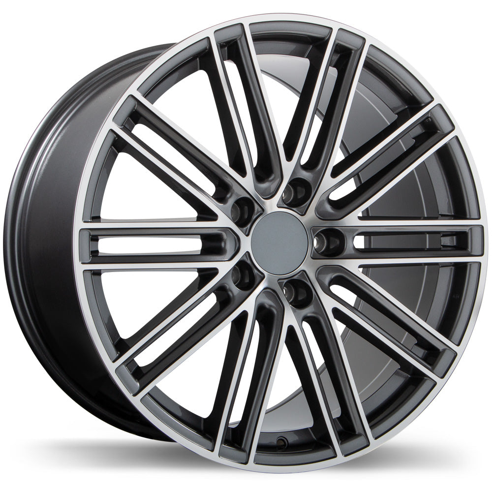 Replika R206 Gloss Gunmetal with Machined Face 20x8.5 +50 5x130mm 71.6mm - Wheelwiz