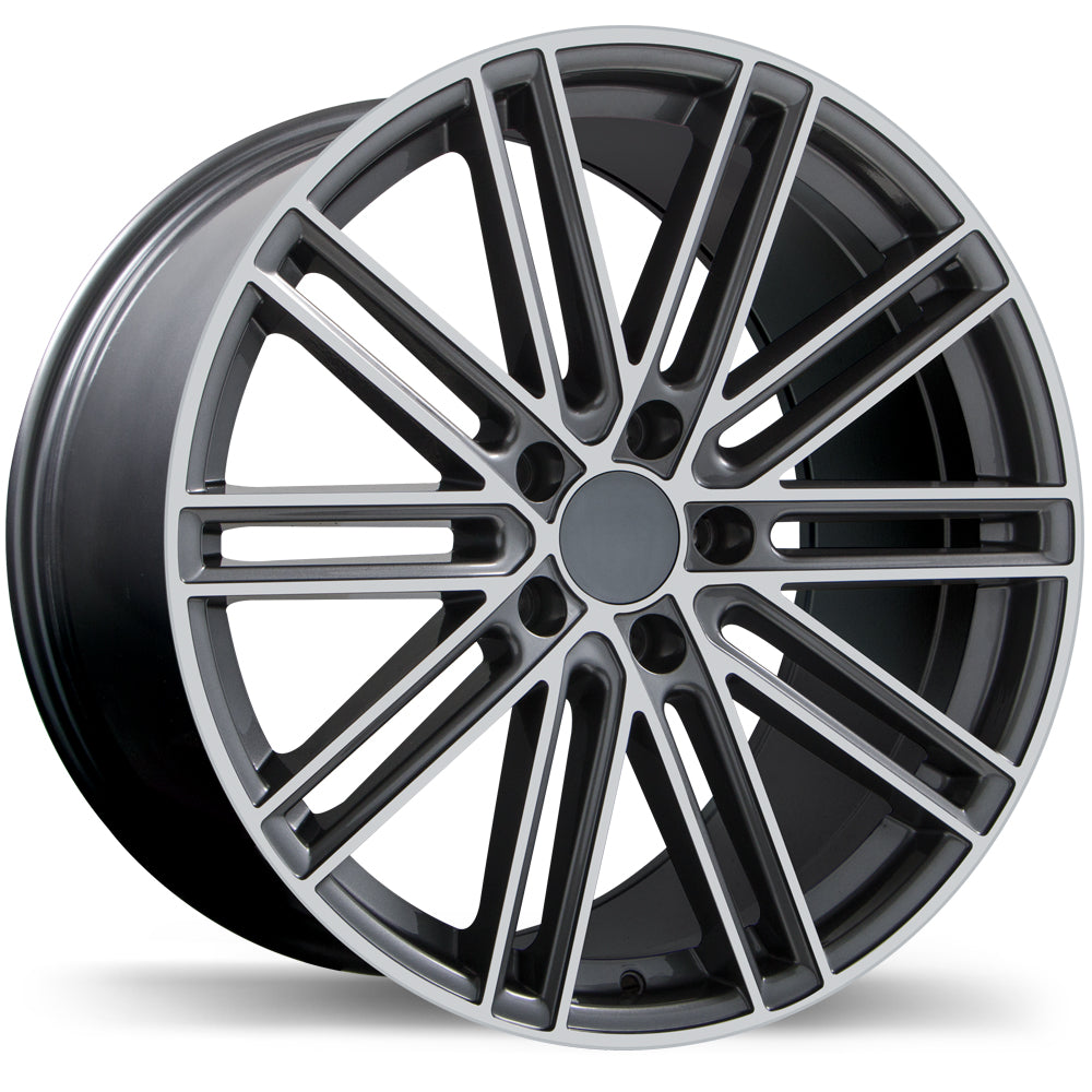 Replika R209 Gloss Gunmetal with Machined Face 21x9.5 +55 5x130mm 71.6mm - Wheelwiz