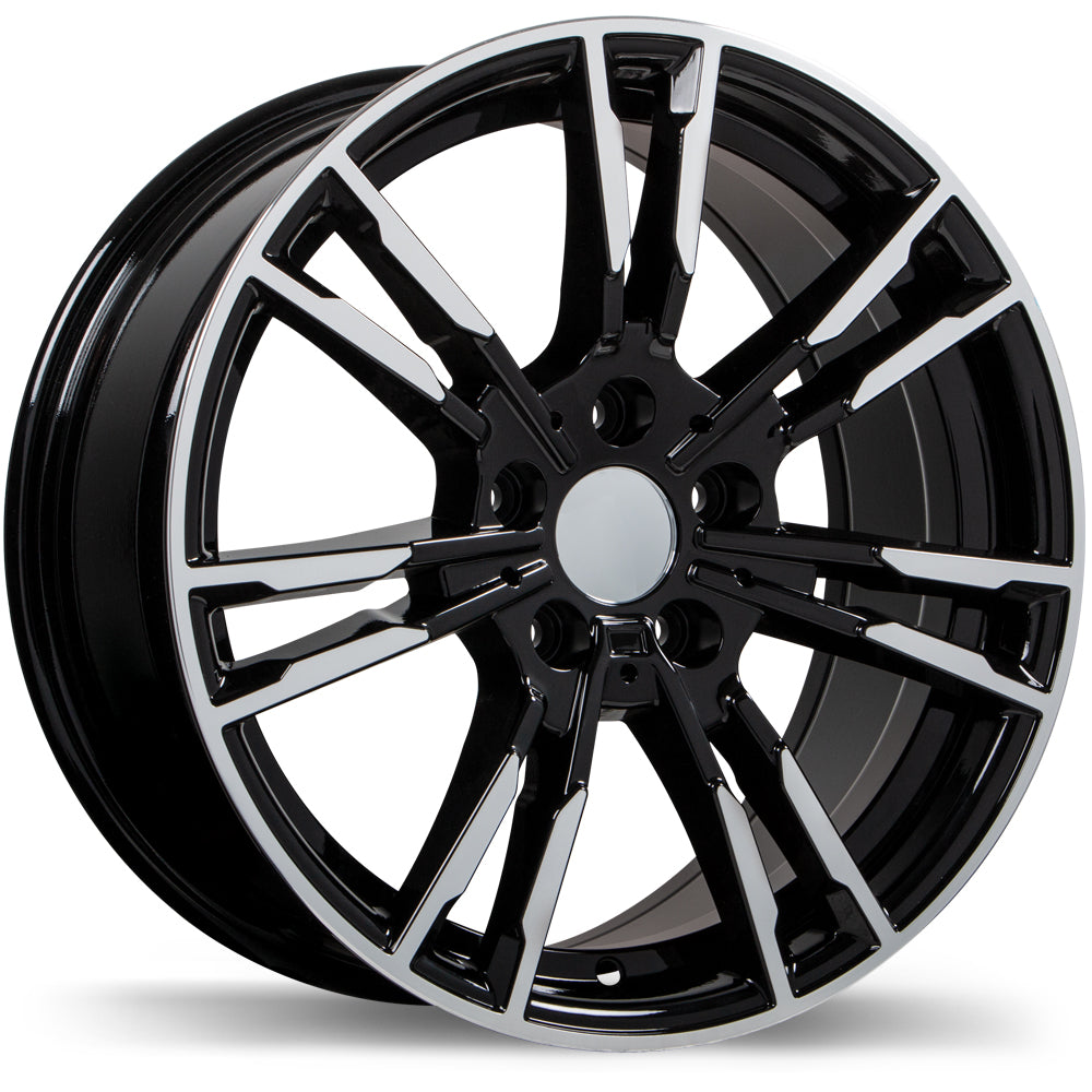Replika R231 Gloss Black with Machined Face 19x8.5 +25 5x112mm 66.6mm - Wheelwiz