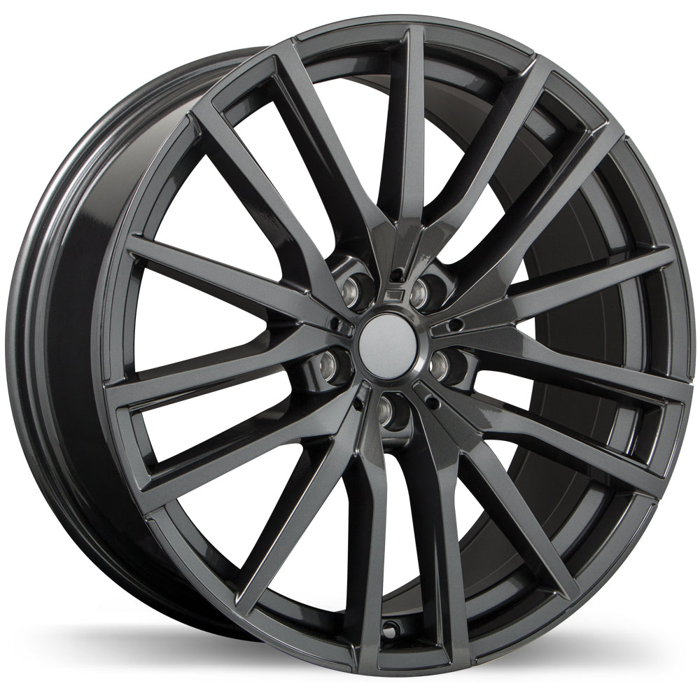 Replika R233 Gloss Gunmetal 20x9 +35 5x112mm 66.6mm - Wheelwiz